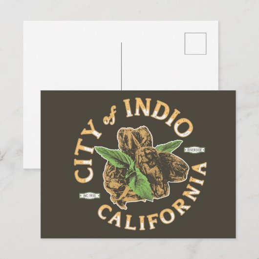 INDIO RIVERSIDE CALIFORNIA  - DADELPALM BRIEFKAART (Voorkant / Achterkant)