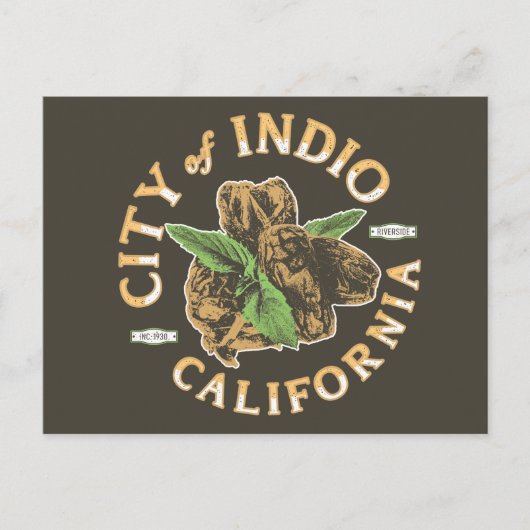 INDIO RIVERSIDE CALIFORNIA - DADELPALM BRIEFKAART (Voorkant)