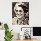Indira Gandhi Portrait Poster (Thuiskantoor)