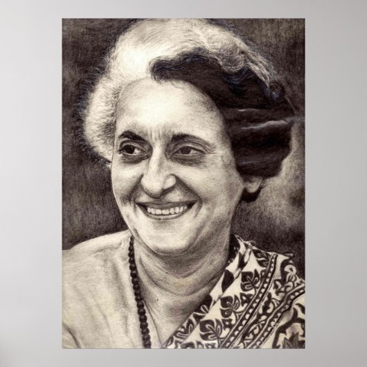 Indira Gandhi Portrait Poster (Voorkant)