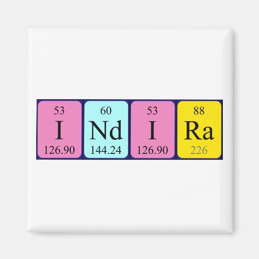 Indira periodiek table name magnet (Voorkant)