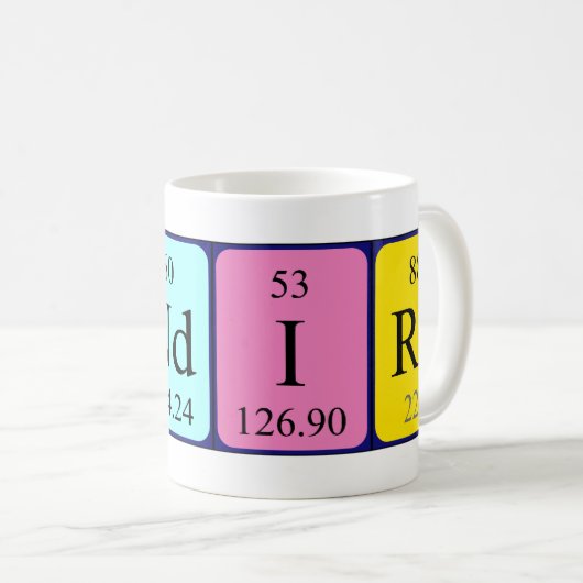 Indira periodieke tabelnaam mok (Voorkant rechts)