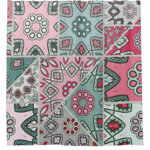 Indisch Arabisch Patchwork Quilt Douchegordijn