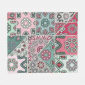 Indisch Arabisch Patchwork Quilt  Fleece Deken (Voorkant (Horizontaal))