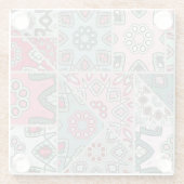 Indisch Arabisch Patchwork Quilt Glazen Onderzetter (Achterkant)