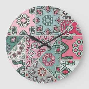 Indisch Arabisch Patchwork Quilt Grote Klok