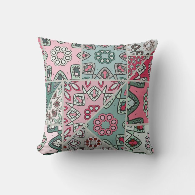 Indisch Arabisch Patchwork Quilt  Kussen (Voorkant)