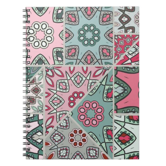 Indisch Arabisch Patchwork Quilt Notitieboek (Voorkant)