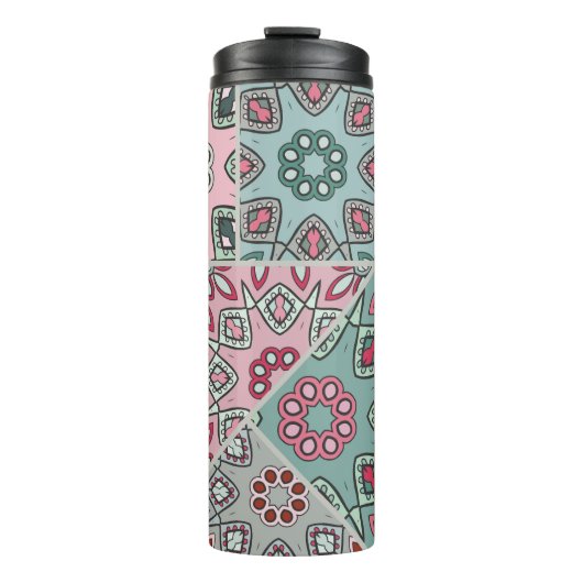 Indisch Arabisch Patchwork Quilt Thermosbeker (Voorkant)