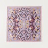 Indisch bloementafelkleed: heerlijk pastelpatroon wandkleed (Voorkant (horizontaal))