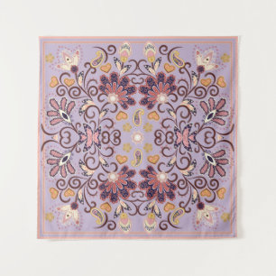 Indisch bloementafelkleed: heerlijk pastelpatroon wandkleed