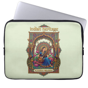 Indisch Erfgoed: Klassieke Muzikant Veena Kunst Laptop Sleeve