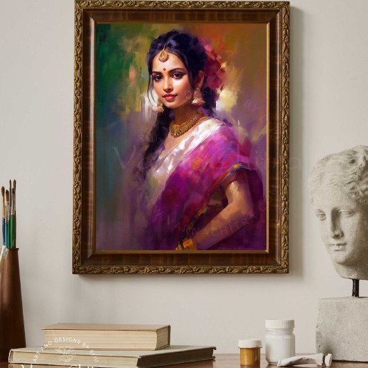 Indisch Hedendaags Figuratief Schilderij Canvas Afdruk