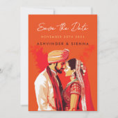 Indisch koppel opslaan datum save the date (Voorkant)