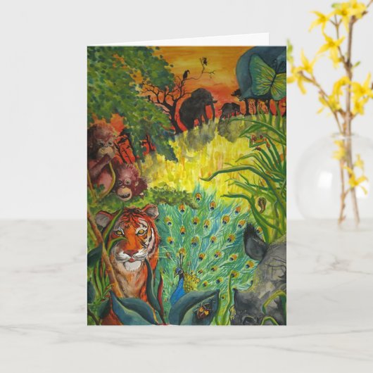 Indisch Oerwoud Kaart (Gele Bloem)