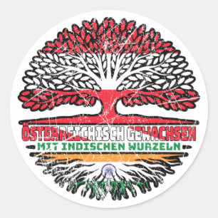 Indisch Österreichisch Österreich Baum Ronde Sticker