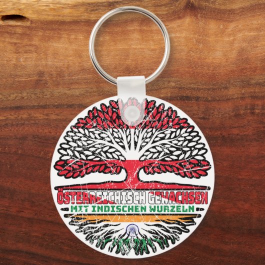 Indisch Österreichisch Österreich Baum Sleutelhanger (Achterkant)