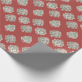 Indisch patroon op Maroon achtergrond Cadeaupapier (Hoek)