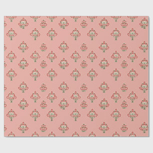 Indisch patroon op roze achtergrond cadeaupapier