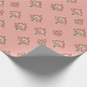 Indisch patroon op roze achtergrond cadeaupapier (Hoek)