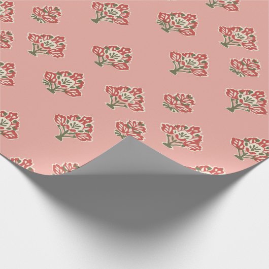 Indisch patroon op roze achtergrond cadeaupapier (Hoek)