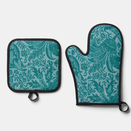 Indisch patroon, William Morris Ovenwant & Pannenlap Set (Voorkant)