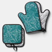 Indisch patroon, William Morris Ovenwant & Pannenlap Set (Voorkant / Achterkant)