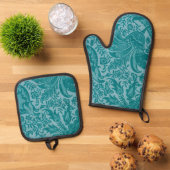 Indisch patroon, William Morris Ovenwant & Pannenlap Set (Top down)