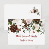 Indisch rood ivoor bos groen bloemenbruiloft bedankkaart (Voorkant / Achterkant)