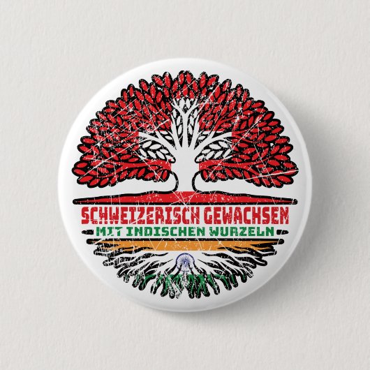 Indisch Schweizer Schweiz Baum Wurzel Ronde Button 5,7 Cm (Voorkant)