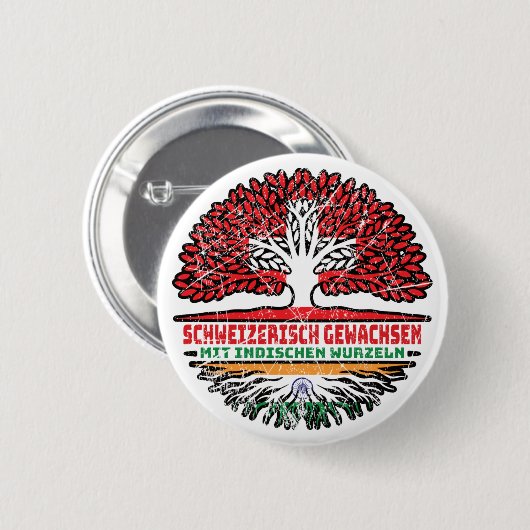 Indisch Schweizer Schweiz Baum Wurzel Ronde Button 5,7 Cm (Voorkant /achterkant)