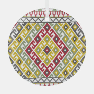 Indisch Turks Geometrisch: achtergrond Tegel Glas Ornament