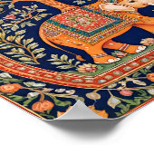 Indisch wandtapijt van heilige boom en heilige oli poster (Hoek)