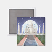 Indisch wereld icoon logo reisposter magneet (Voorkant / Achterkant)