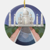 Indisch wereldicoon logo reisposter keramisch ornament (Achterkant)