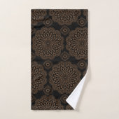 Indische Abstracte geometrische zwart-wit en bruin Bad Handdoek (Handdoek)
