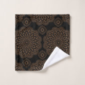 Indische Abstracte geometrische zwart-wit en bruin Bad Handdoek (Wasdoekje)
