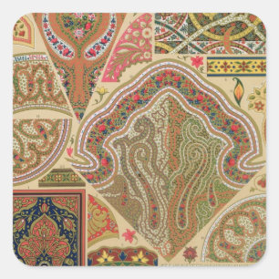 Indische afbraak, bord XIX van 'Polychrome Orna' Vierkante Sticker