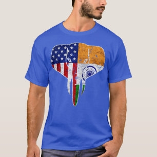 Indische Amerikaanse vlag India Olifant T-shirt