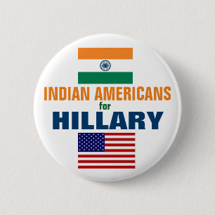 Indische Amerikanen voor Hillary 2016 Ronde Button 5,7 Cm