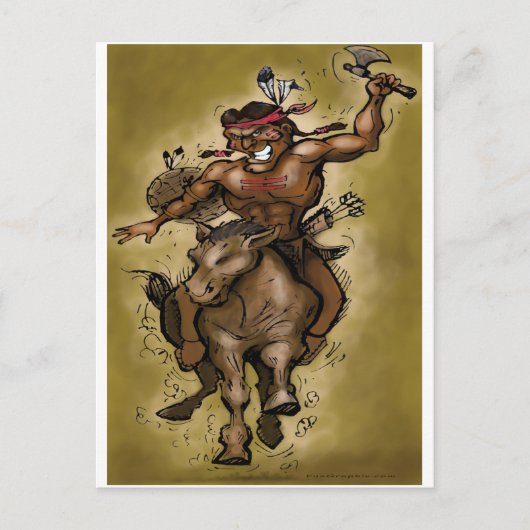 Indische arrior briefkaart (Voorkant)