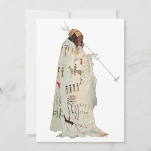 Indische arrior met Pipe-portret van Karl Bodmer