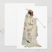 Indische arrior met Pipe-portret van Karl Bodmer (Voorkant / Achterkant)