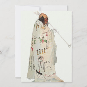 Indische arrior met Pipe-portret van Karl Bodmer