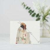 Indische arrior met Pipe-portret van Karl Bodmer Briefkaart (Staand voorkant)