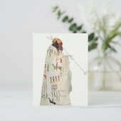 Indische arrior met Pipe-portret van Karl Bodmer Briefkaart (Staand voorkant)