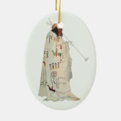 Indische arrior met Pipe-portret van Karl Bodmer Keramisch Ornament (Achterkant)