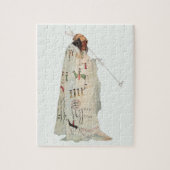 Indische arrior met Pipe-portret van Karl Bodmer Legpuzzel (Verticaal)