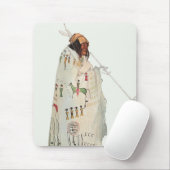 Indische arrior met Pipe-portret van Karl Bodmer Muismat (Met muis)