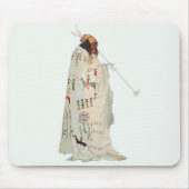 Indische arrior met Pipe-portret van Karl Bodmer Muismat (Voorkant)